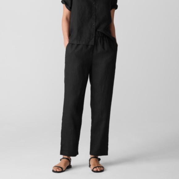 Eileen Fisher Linen Tapered Pant - Picture 4 of 4
